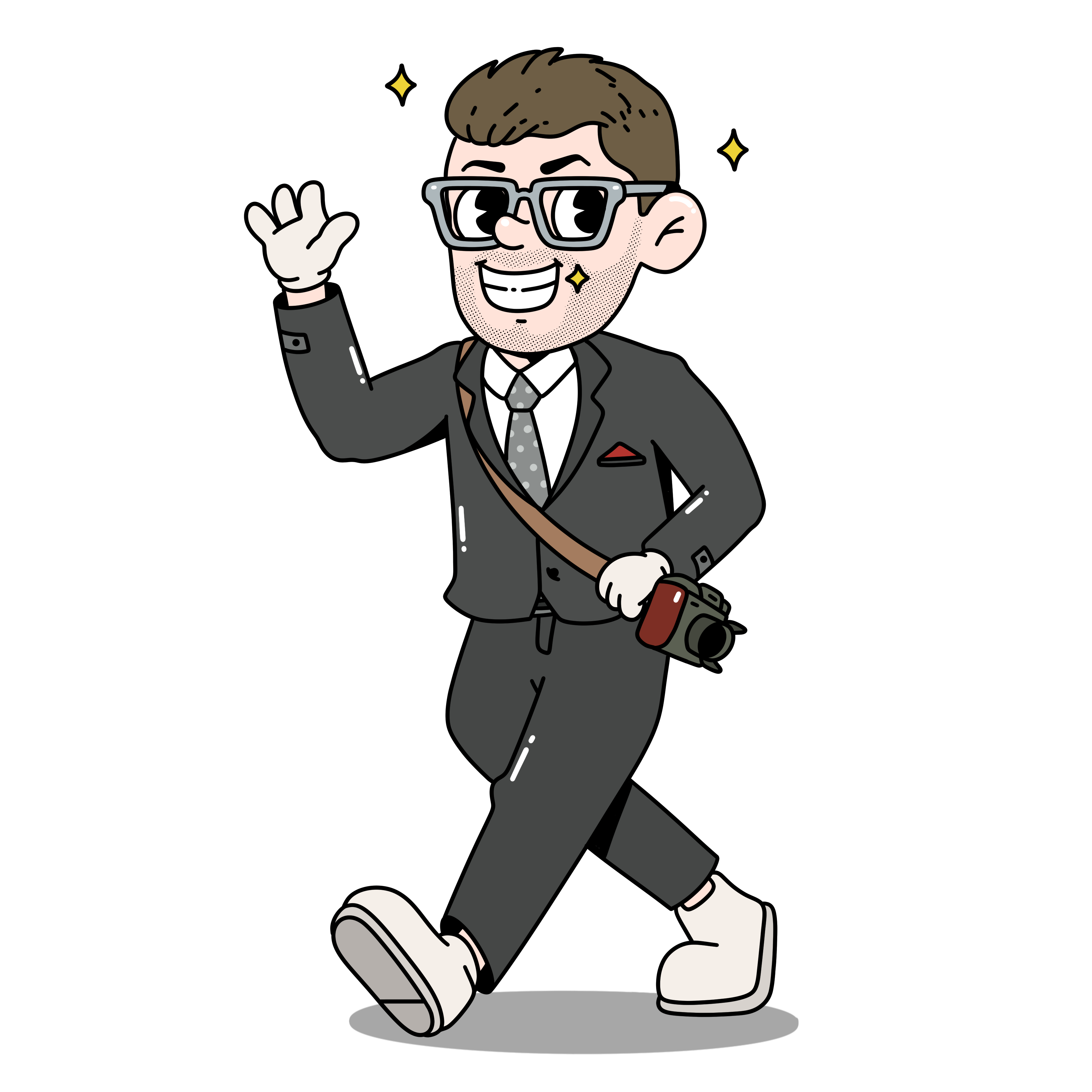 Lasting Lenz illustrated photographer mascot